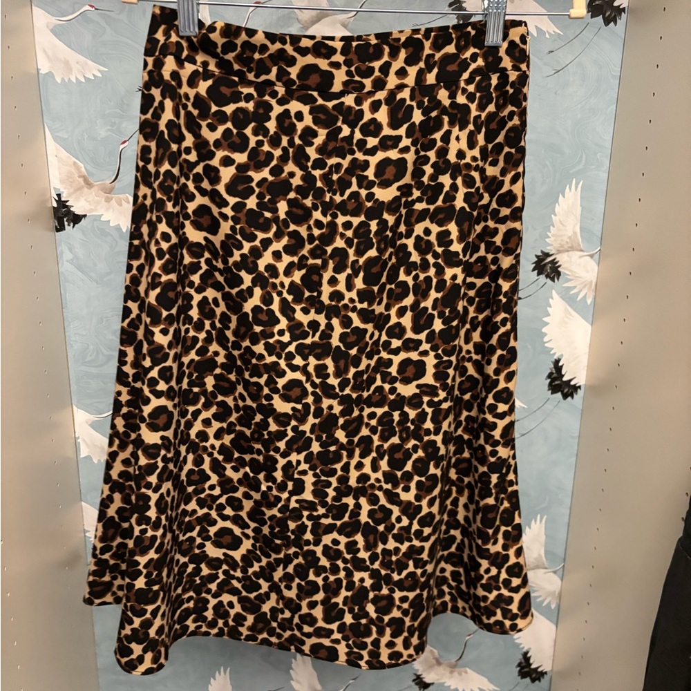 NWOT LOFT Leopard Print A-Line Skirt